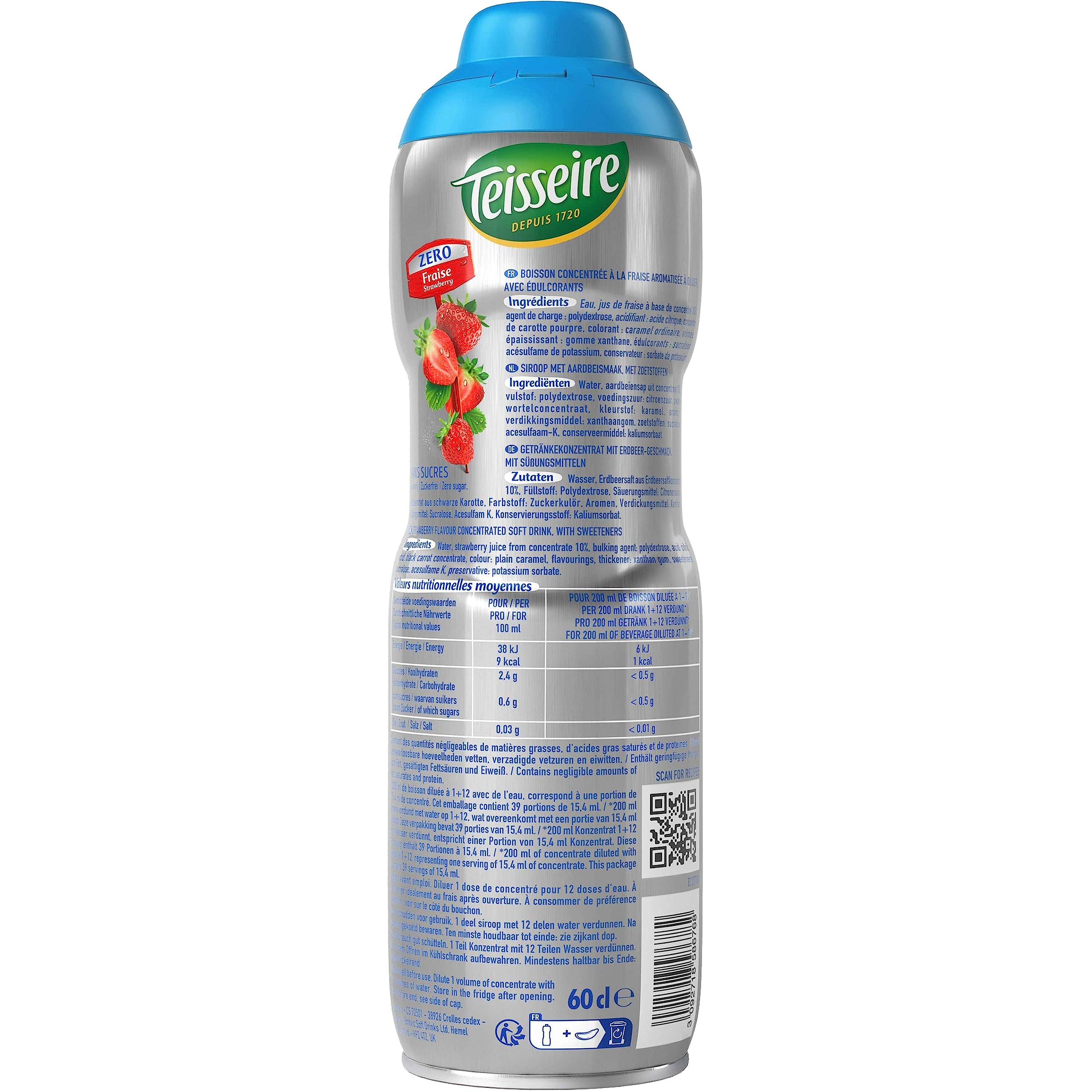 teisseire-fraise-sans-sucre-sirop-60-cl image 3
