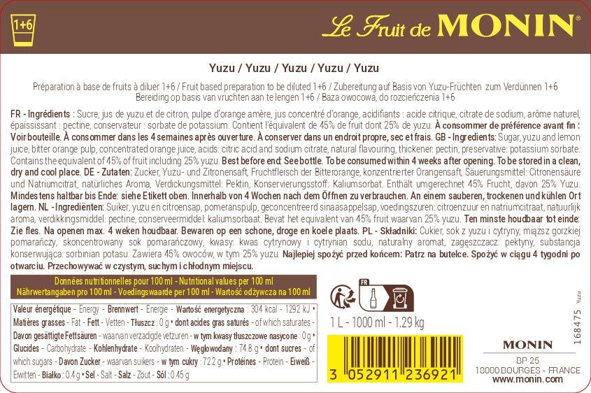 monin-le-fruit-yuzu-pur-e-de-fruit-pour-cocktails image 2