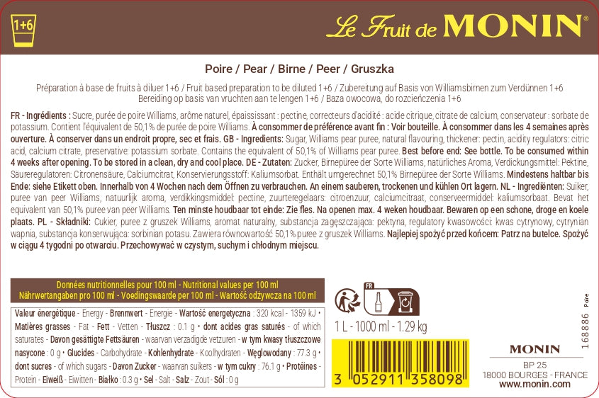 monin-le-fruit-poire-williams-pur-e-de-fruit image 2