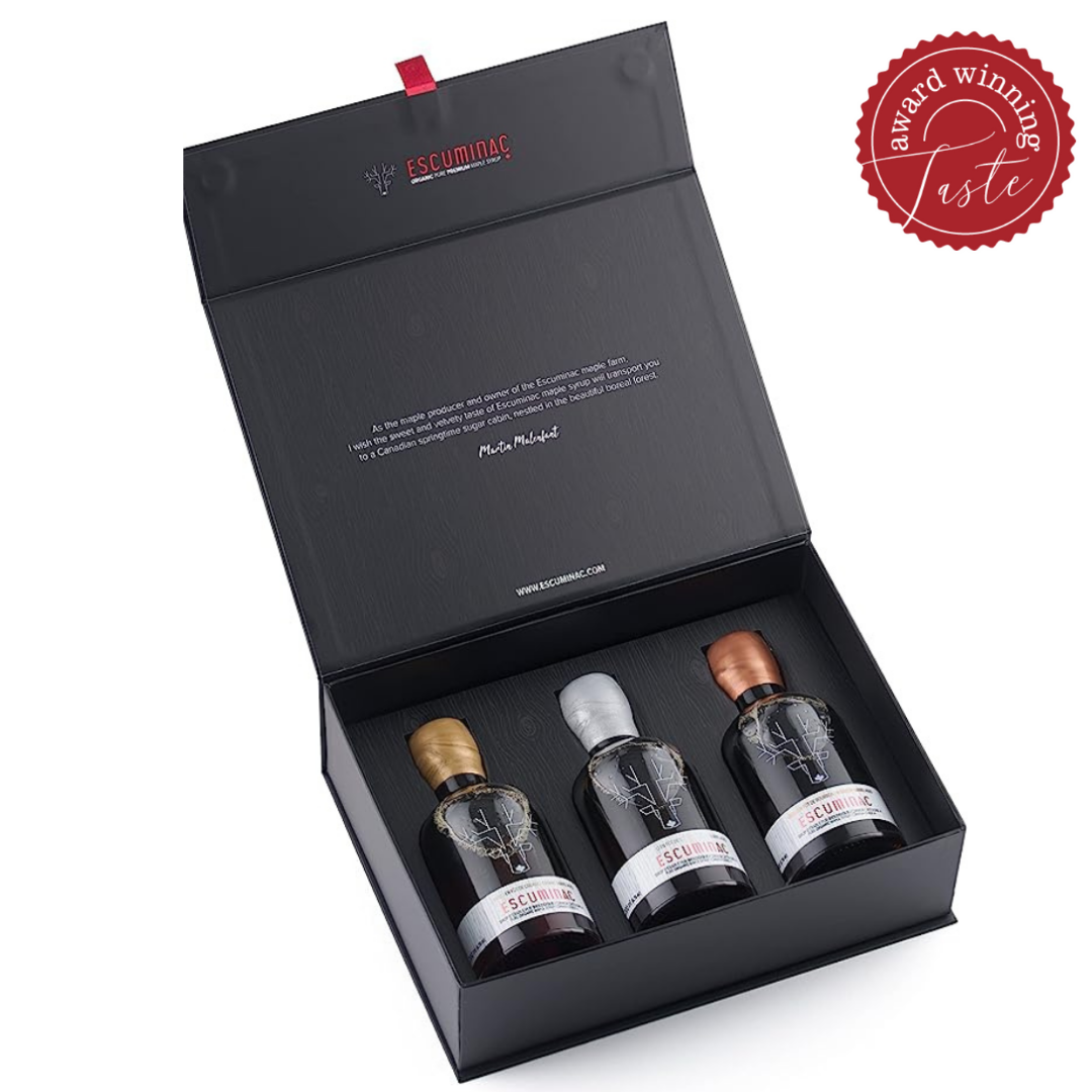 escuminac-coffret-cadeau-3-sirops-d-rable-vieillis-en-f-t image 1