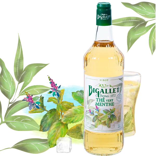 bigallet-sirop-de-th-vert-menthe-bio-sirop-pour-boissons image 1